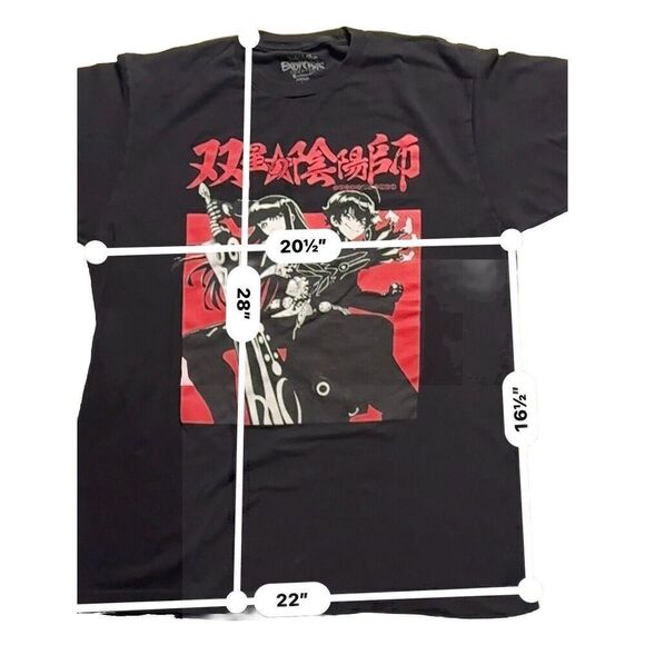 Twin Star Exorcist T-Shirt Size L Mens Black Short Sleeve Anime Japan Fast Ship - Picture 6 of 6